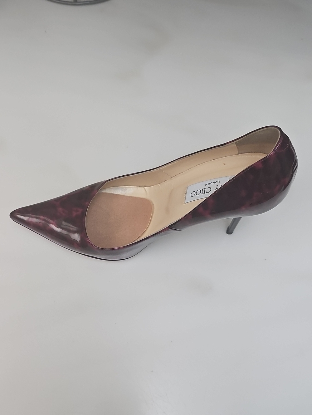Jimmy Choo Women's Red/Black Patent leather Pointed-Toe Pumps - Picture 9 of 13